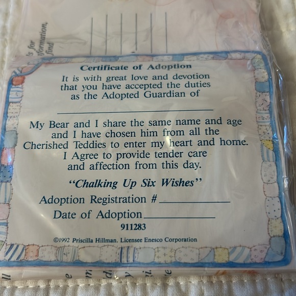 Cherished Teddie Bear Figurine- “Chalking Up Six Wishes” - Picture 8 of 9